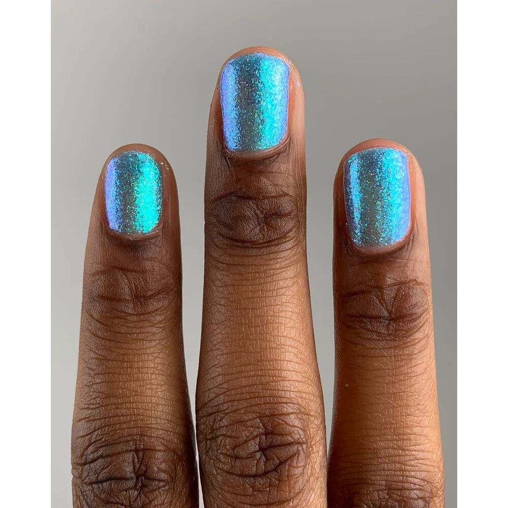 Mooncat NIB Catfished Dearly Departed Flakie Micro Holographic Nail Polish Blue - Picture 7 of 10
